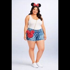 TORRID Disney Mickey Mouse Print Jean Shorts
